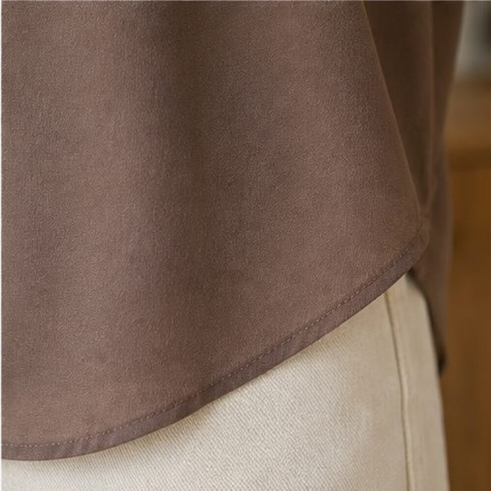 Mocha Ruffle Collar Blouse - Picture 6 of 6